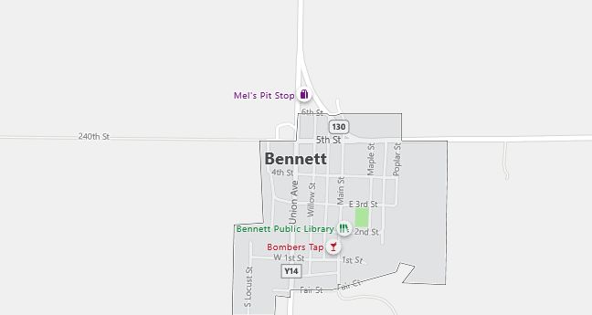 Map of Bennett, IA