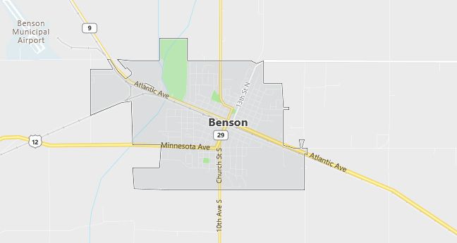 Map of Benson, MN