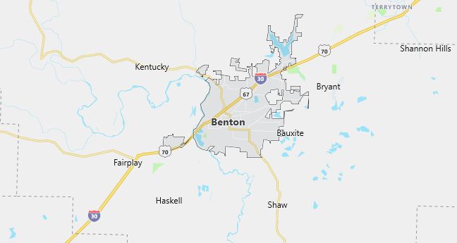 Map of Benton, AR