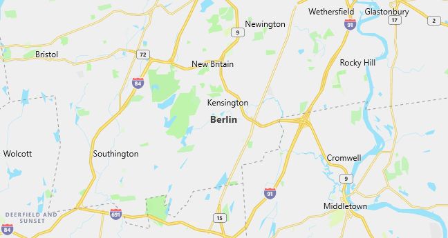 Map of Berlin, CT