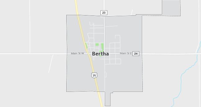 Map of Bertha, MN