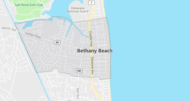 Map of Bethany Beach, DE