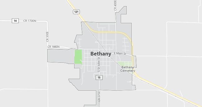 Map of Bethany, IL