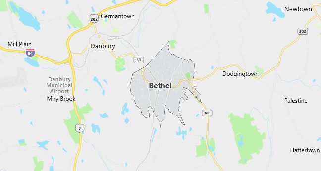 Map of Bethel, CT