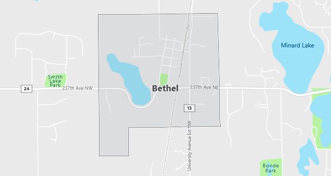 Map of Bethel, MN