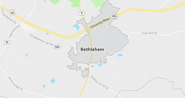 Map of Bethlehem, GA