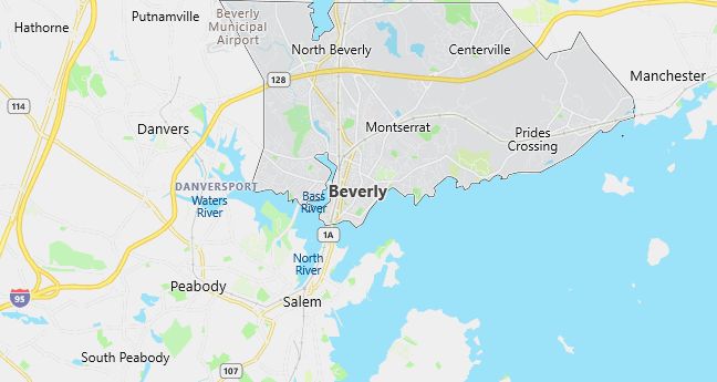 Map of Beverly, MA