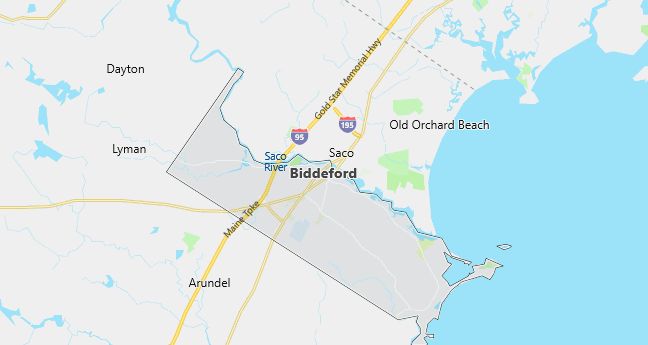 Map of Biddeford, ME