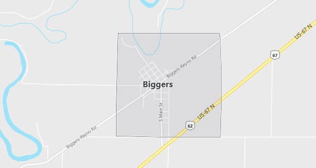 Map of Biggers, AR