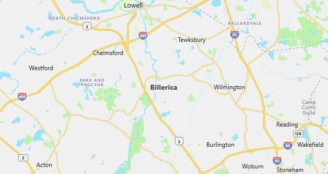 Map of Billerica, MA