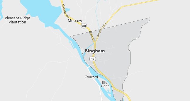 Map of Bingham, ME