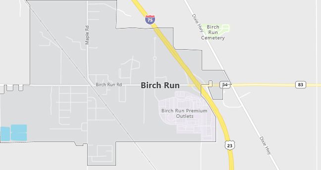 Map of Birch Run, MI