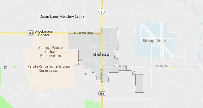 Map of Bishop, CA