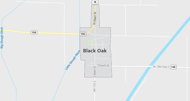 Map of Black Oak, AR