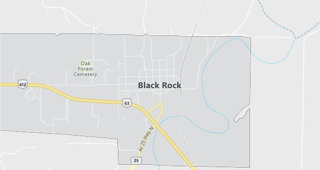 Map of Black Rock, AR