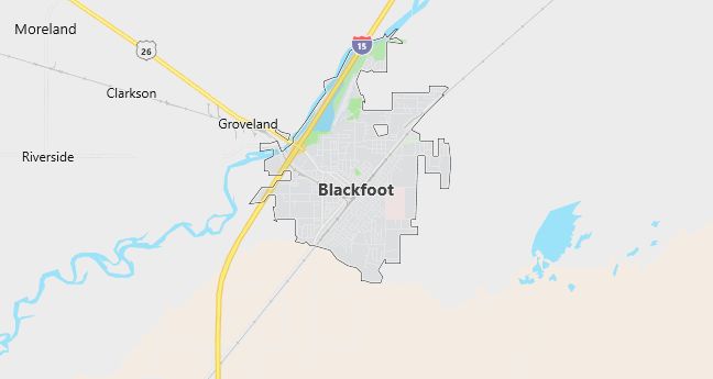 Map of Blackfoot, ID