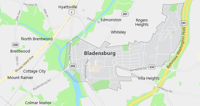 Map of Bladensburg, MD