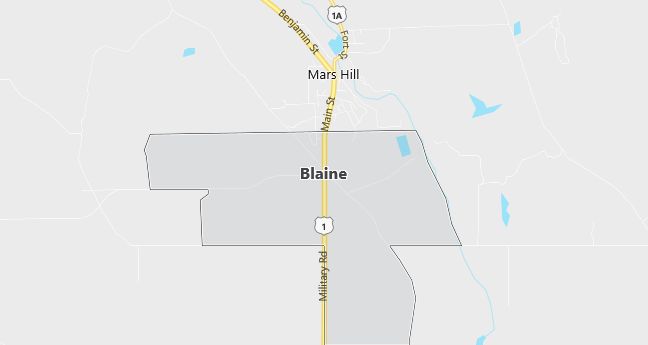 Map of Blaine, ME