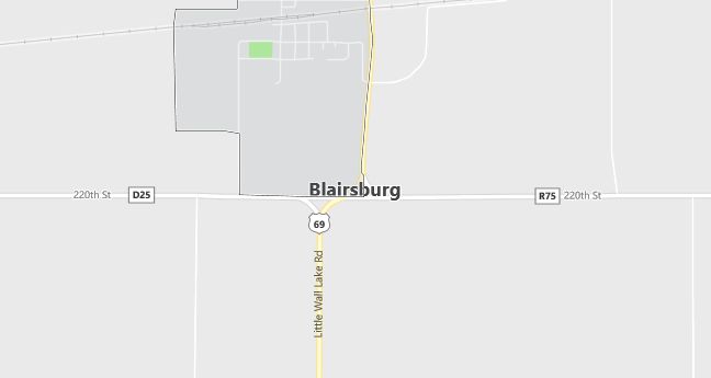 Map of Blairsburg, IA