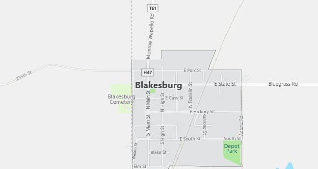 Map of Blakesburg, IA