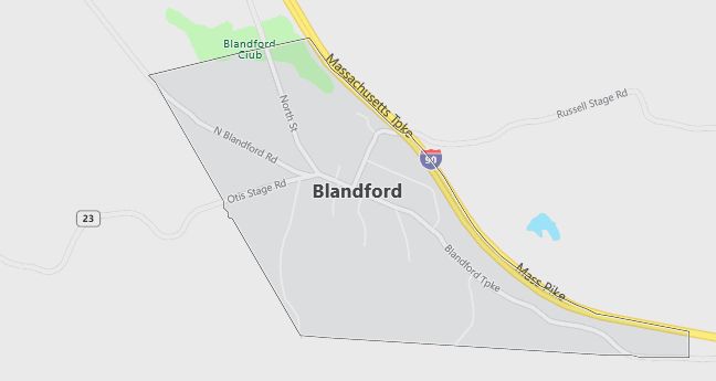 Map of Blandford, MA