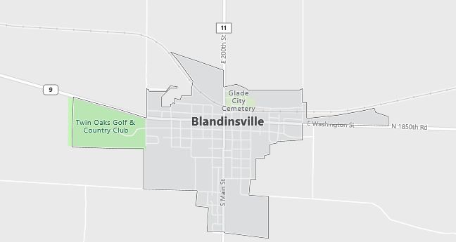 Map of Blandinsville, IL