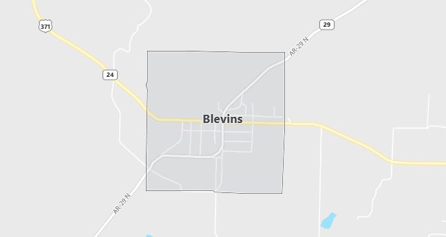 Map of Blevins, AR