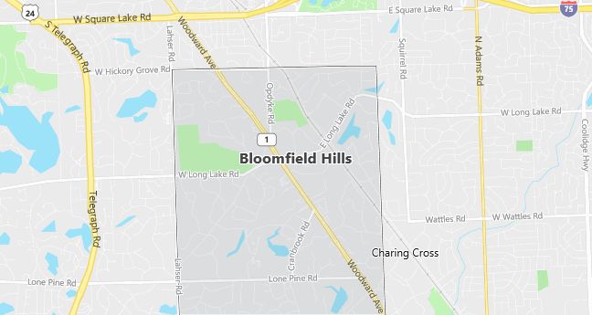 Map of Bloomfield Hills, MI