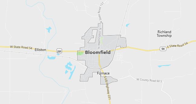 Map of Bloomfield, IN