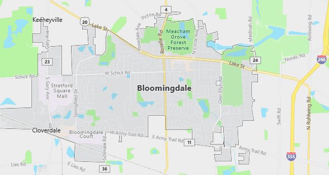 Map of Bloomingdale, IL