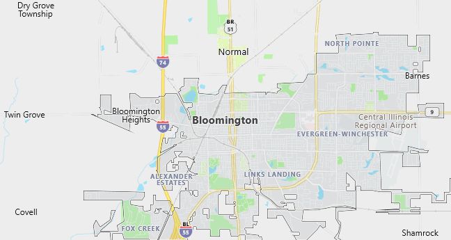 Map of Bloomington, IL