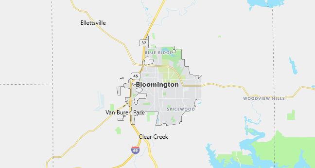 Map of Bloomington, IN