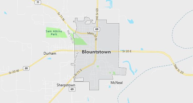 Map of Blountstown, FL