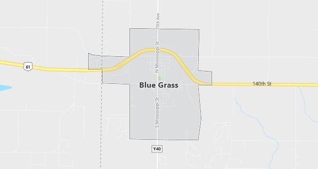 Map of Blue Grass, IA