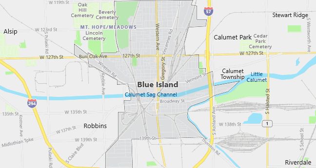 Map of Blue Island, IL