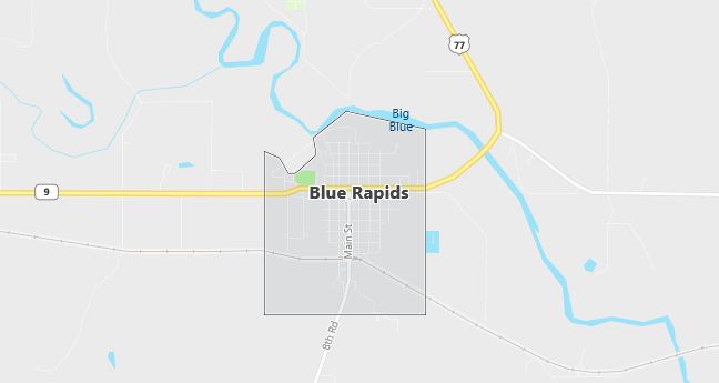 Map of Blue Rapids, KS