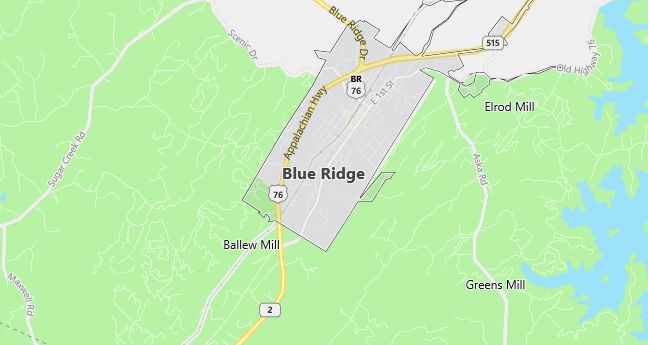 Map of Blue Ridge, GA