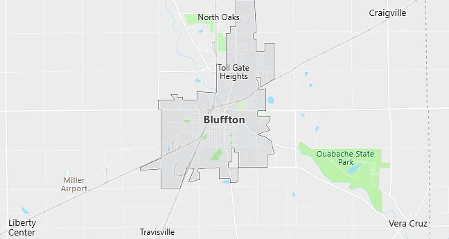 Map of Bluffton, IN