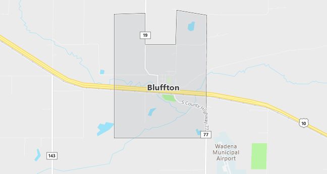 Map of Bluffton, MN