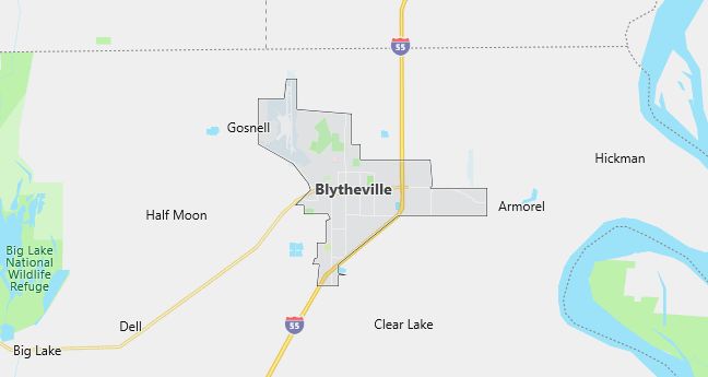 Map of Blytheville, AR