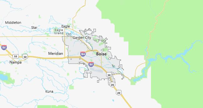 Map of Boise, ID