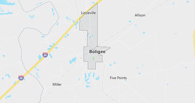 Map of Boligee, AL