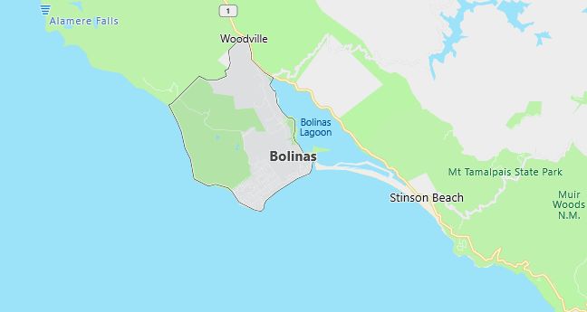 Map of Bolinas, CA