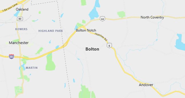 Map of Bolton, CT