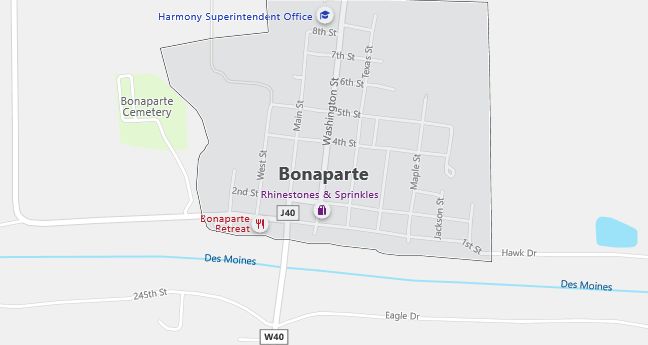 Map of Bonaparte, IA