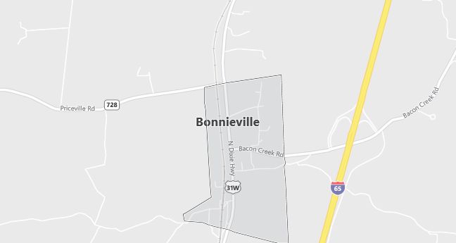 Map of Bonnieville, KY