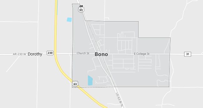 Map of Bono, AR