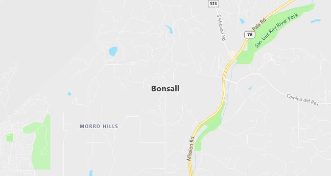 Map of Bonsall, CA