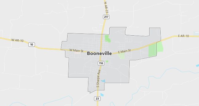 Map of Booneville, AR