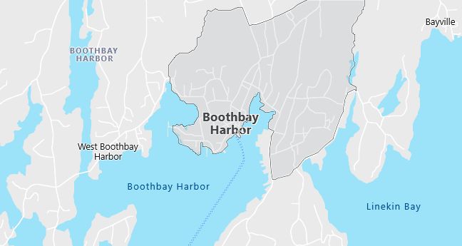 Map of Boothbay Harbor, ME